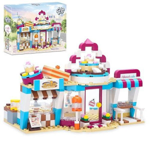 Brick Story Dream Girls Friends Bakery Building Sets 348 Pieces Cake Shop Baking Building Toys Dessert Store Construction Toys Christmas Birthday Gift For Kids Aged 6-12 And Up