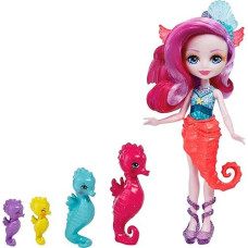 Enchantimals Family Set With Sedda Seahorse Small Doll & 4 Animal Sibling Figures, Ocean Kingdom Toy Collection