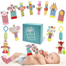 BLOOBLOOMAX Baby Wrist Rattles & Foot Finder Socks, 