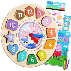 Peppa Pig Clock Puzzle Game for Toddlers - 5 Pc Learning Toy