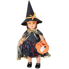 Wondoll Halloween-Doll-Clothes Outfits Pumpkin With Lantern For 18-Inch-Dolls - American Doll Halloween Costumes Gifts For Little Girls -Black