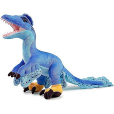 Zhongxin Made Simulation Microraptor Dinosaur Stuffed Plush Toy - 18Inch Blue Dinosaur Utahraptor Tyrannosaurus Plushie, Figurines Stuffed Toys Soft, Gifts Collectible For Kids