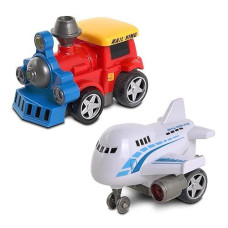 Nkok Junior Racers 2Pk Friction Powered Train & Plane