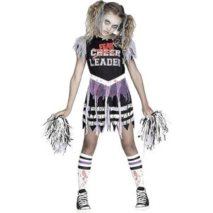 Fun World Zombie Fearleader Cheerelader Halloween Costume (Classic Version, Medium (8-10))