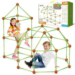 Fort Building Kit For Kids 4,5,6,7,8+Year Old Boys & Girls, 140 Pcs, Creative Stem Building Toys For Diy Castles, Tunnels, Play Tent, Ideal Gift For Aged 5-8