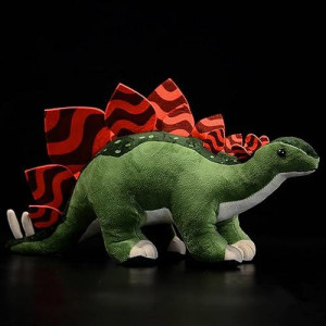 Zhongxin Made Simulation Stegosaurus Dinosaur Stuffed Plush Toy - 16Inch Green Dinosaur Tyrannosaurus Plushie, Figurines Stuffed Toys Soft, Gifts Collectible For Kids