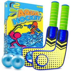 Knee Hockey Sticks Set For Kids - Hockey Gifts For Boys & Girls All Ages - Mini Hockey Sticks Water Game 2 Mini Sticks & 2 Street Hockey Balls For Beach Games. Soft Floor Hockey Stick Swimming