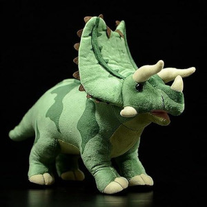 Zhongxin Made Simulation Pentaceratops Dinosaur Stuffed Plush Toy - Cute Soft Lifelike Pentaceratops Figurines Model Toy, Real Life Dinosaur Stuffed Animal Toys, Educational Gifts For Kids,13 Inches