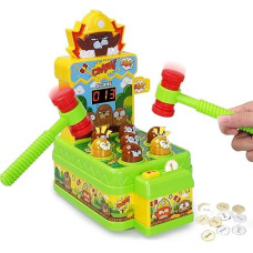 Powertrc Whack Game Mole Toddler Toys, Mini Arcade Pounding Toys Set With 2 Hammers For 3 4 5 6 7 8 Years Old Boys Girls, Whack Mole Game Toy Interactive Early Developmental Toy