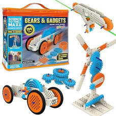 Gears & Gadgets 194Pc Kids Building Toys - Build Large & Small Robotic Projects - Stem Toys For Kids Education - Construction Building Kit - Engineering Activities Science Kits For Kids Age 8-12