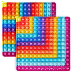 Kingmall 12 X 24 Max. Double Sided Multipication Games, Rainbow Square Math Toys 169Bubbles Multiplication Pop For Teachers To Create Various Multiplication Formulas