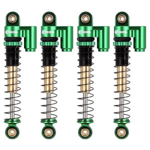 Injora 43Mm Shocks Aluminum Threaded Tele Absorber Damper Upgrades Parts Accessories For 1/24 Rc Crawler Car Axial Scx24 Axi90081 Deadbolt（Green）