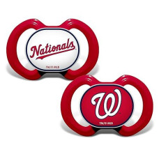 Babyfanatic Pacifier 2-Pack - Mlb Washington Nationals - Officially Licensed League Gear