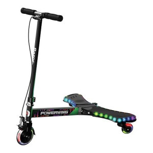 Razor PowerWing Lightshow Caster Scooter, Black, One Size