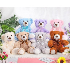 Zomiboo 7 Packs 14 Inch Plush Bear Stuffed Animals Plush Valentine Day Gift Soft Cute Stuffed Dolls Birthday Party Decorations(Cute Colors)