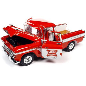 Auto World 1957 Chevy Cameo Pickup Truck Red And White 1/18 Diecast Model Car By Autoworld Aw287