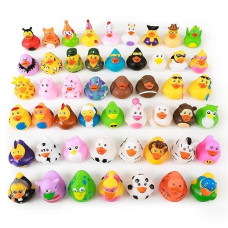 XY-WQ 50 Pack Multicolor Rubber Ducks - Kids Bath Toy Set