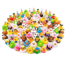 XY-WQ 100 Pack Multicolor Rubber Duck Bath Toy Assortment