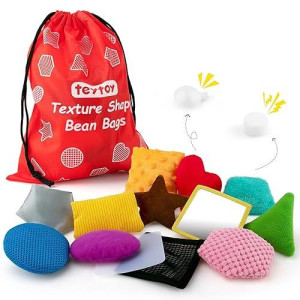 Texture Sensory Bean Bags,Toddler Sensory Toys For Babies,Preschool Toys Set Of 13 Beanbags, Shape Sensory Bean Bags With Storage Bag,Develop Fine Motor & Sensory Play For Newborns’ Early Learning