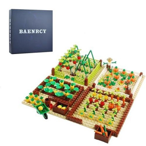 Baenrcy Farm Field Set Building Blocks Plant Animal Crops Building Bricks Kit Diy Building Set Compatible All Major Brands