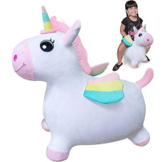 Waliki Bouncy Horse Hopper | Inflatable Hopping Horse For Girls | Jumping Horse (Unicorn) | Birthday Gift For 18 Months 2 3 4 Year Old Kid Toddler