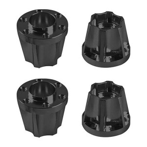 Vgoohobby Metal Rc 12Mm Wheel Hex Hub Extension Combiner Compatible With 1.9/2.2Inch Wheel Rim Axial Scx10 Traxxas Trx4 D90 1/10 Rc Crawler (18Mm, Black)