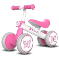 Wdmiya Pink Butterfly Baby Balance Bike - No Pedal Bicycle