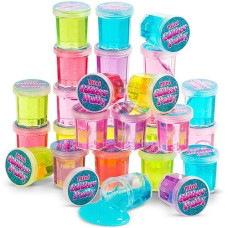 Mini Glitter Putty - (Bulk Pack Of 48) Mini Slime For Kids Party Favors In Assorted Neon Rainbow Colors For Birthday Party Favor, Fidget Toys, And Prizes