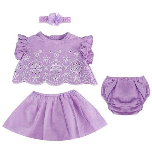 Wooroy Reborn Baby Doll Clothes For 18-20 Inch Purple Reborn Doll Girl Dress Reborn Baby Dolls Outfits Reborn Baby Clothing Baby Sets