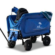 The Lounge Wagon - The Only Wagon That Converts Into A 2-Person Chair - 3-In1 Cart - Included Cargo Net- Ultimate Beach Wagons- Beach Chairs For Adults - Sports Wagon(Umbrella Sold Separately)…