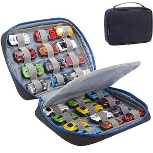 Kislane 24 Toy Cars Storage For Toy Cars, Storage Case Compatible With 24 Toy Cars, Matchbox Cars, Mini Toys, Toy Cars Storage For Kids, Bag Only (Black)