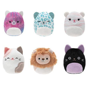 Squishville By Original Squishmallows Purr-Fect Squad Plush - Six 2-Inch Squishmallows Including Eloise, Karina, Ramon, Pooja, And Toni - Toys For Kids