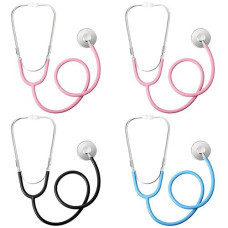 Vinsot 4 Pieces Kids Stethoscope, Stethoscope Toy Working Stethoscope For Kids Role Play Nursing Stethoscope Costume Cute Doctor Pretend Game Accessories