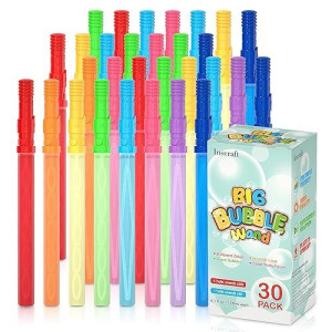 Inscraft 30 Pack 14’’ Big Bubble Wands, 8 Colors Bulk For Summer Toy, Outdoor / Indoor Activity Use, Easter, Birthday, Graduation, Shower, Bubbles Party Favors Supplies For Kids Toddlers