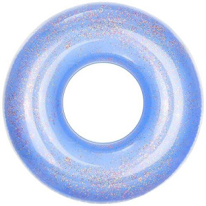 Moko Swim Rings With Glitter, 90Cm Diameter Inflatable Pool Float Swimming Pool Float Tube Round Shaped Swimming Tube Water Fun Beach Pool Toys For Summer Party For Kids Adults - Blue