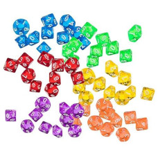 Yiotfandoll 60Pcs Polyhedral Dice D10 Dice Game Dice For Rpg Mtg Dnd Dice Table Games Board Game (Color 1)