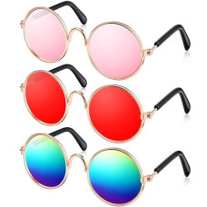 3 Pairs Doll Glasses Metal Wire Rim Clear Lens Eyewear Fabric Doll Dress Up Eyeglasses Mini Dolls Costume Accessories For 18 Inch And Other Item Dolls (3.14 Inch Colorful, Fit For 18 Inch Doll)