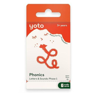 Yoto Phonics: Letters & Sounds: Phase 1 - Kids 7 Audio Cards For Use With Player & Mini All-In-1 Audio Device, Educational Screen-Free Listening With Fun Interactive Learning Activities, Ages 3+