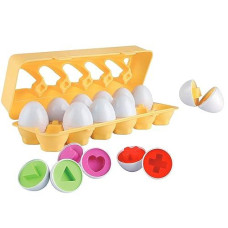 Nothing But Fun Toys Shape Sorter Eggs 12 Piece Playset Designed For Children Ages 12+ Months,Multi