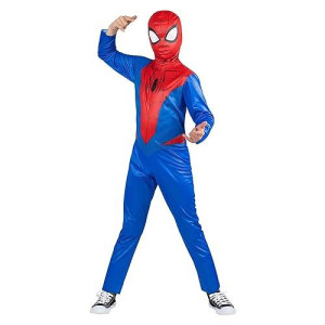 Marvel Spider-Man Official Youth Value Costume - Printed Jumpsuit With Detachable Mask