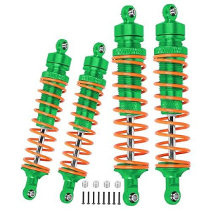 Arrcat Big Bore Rc Shock For Slash 4Wd 4X4 Upgrades Parts, 1/10 Stampede 4Wd 4X4,Hoss 4Wd 4X4,Rustler 4Wd 4X4,4Pcs Aluminum Full Metal Front Rear Shocks Absorber,Replace 5862,Green