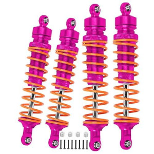 Arrcat Big Bore Rc Shock For Slash 4Wd 4X4 Upgrades Parts, 1/10 Stampede 4Wd 4X4,Hoss 4Wd 4X4，Rustler 4Wd 4X4,4Pcs Aluminum Full Metal Front Rear Shocks Absorber,Replace 5862,Rose