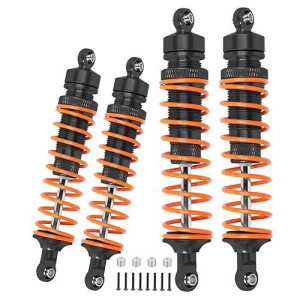 Arrcat Big Bore Rc Shock For Slash 4Wd 4X4 Upgrades Parts, 1/10 Stampede 4Wd 4X4,Hoss 4Wd 4X4，Rustler 4Wd 4X4,4Pcs Aluminum Full Metal Front Rear Shocks Absorber,Replace 5862,Black