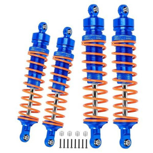 Arrcat Big Bore Rc Shock For Slash 4Wd 4X4 Upgrades Parts, 1/10 Stampede 4Wd 4X4,Hoss 4Wd 4X4,Rustler 4Wd 4X4,4Pcs Aluminum Full Metal Front Rear Shocks Absorber,Replace 5862,Navy Blue