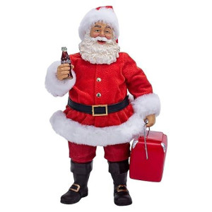 10.5-Inch Coke Santa With Cooler Table Piece