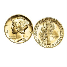 Goldlayered Mercury Dime Cufflinks