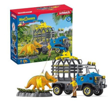 Schleich Dino Transport Mission Set with Triceratops Toy