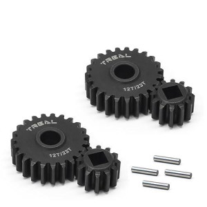 Treal Scx10 Iii/Capra Portal Gears 12/23T Harden Steel Gears Compatible With Axial 1/10 Scx10 3 Capra(12T/23T)，Same Ratio