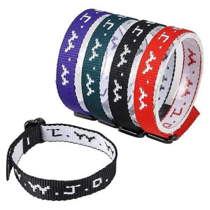 The Dreidel Company W.W.J.D. Webbing Bracelet, What Would Jesus Do Wristband, Jesus Bracelets, Religious Christian Bracelet For Fundraisers, Party Favor, 12-Pack