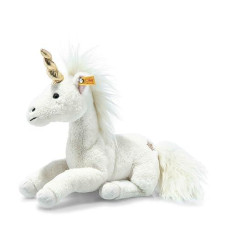 Steiff Unica Unicorn With Golden Horn And Embellishments, Premium Unicorn Stuffed Animal, Sitting Unicorn Plush Toy (White, 11")